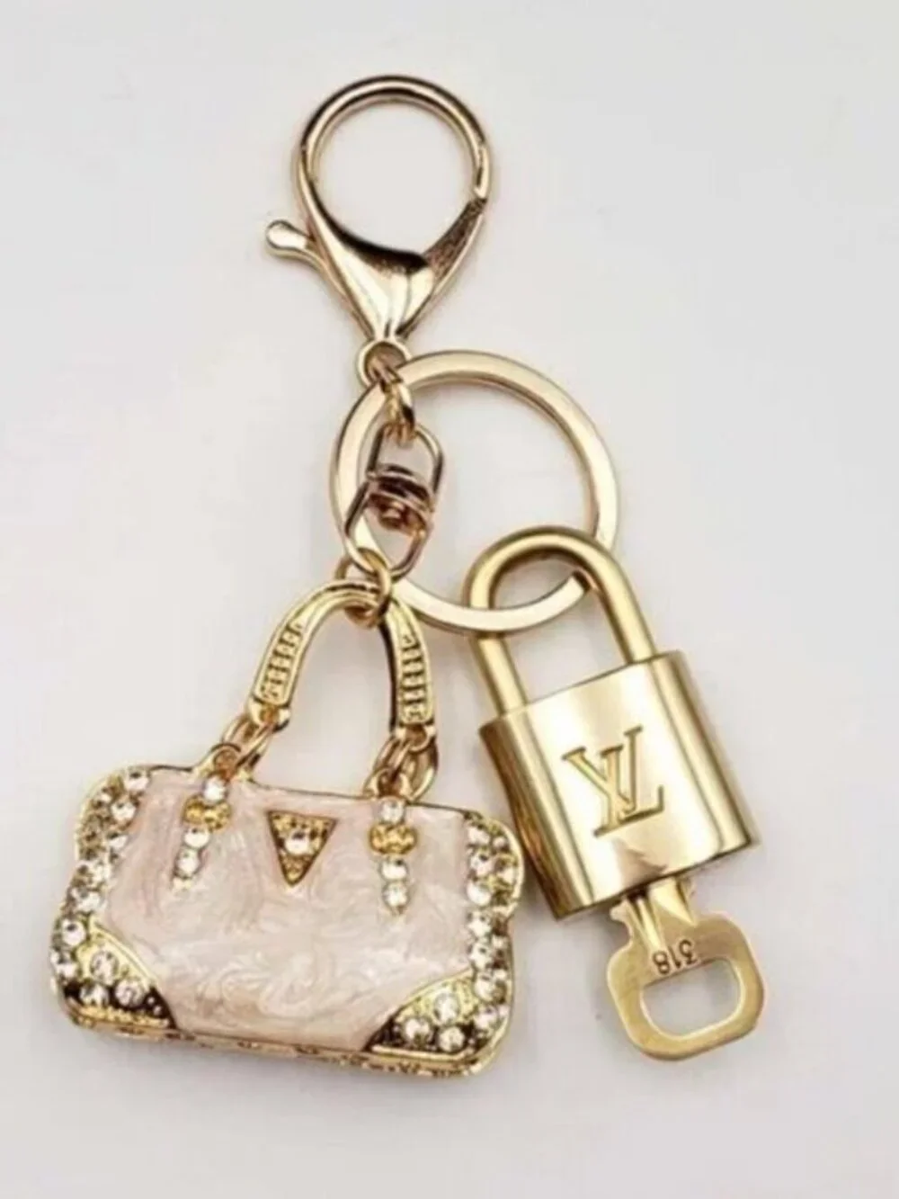 Authentic Louis Vuitton Gold Padlock 🔒 Key Set w/ Bag Charm